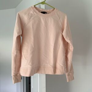 J Crew Eyelet Crochet Back Sweatshirt, Size XS, Pink